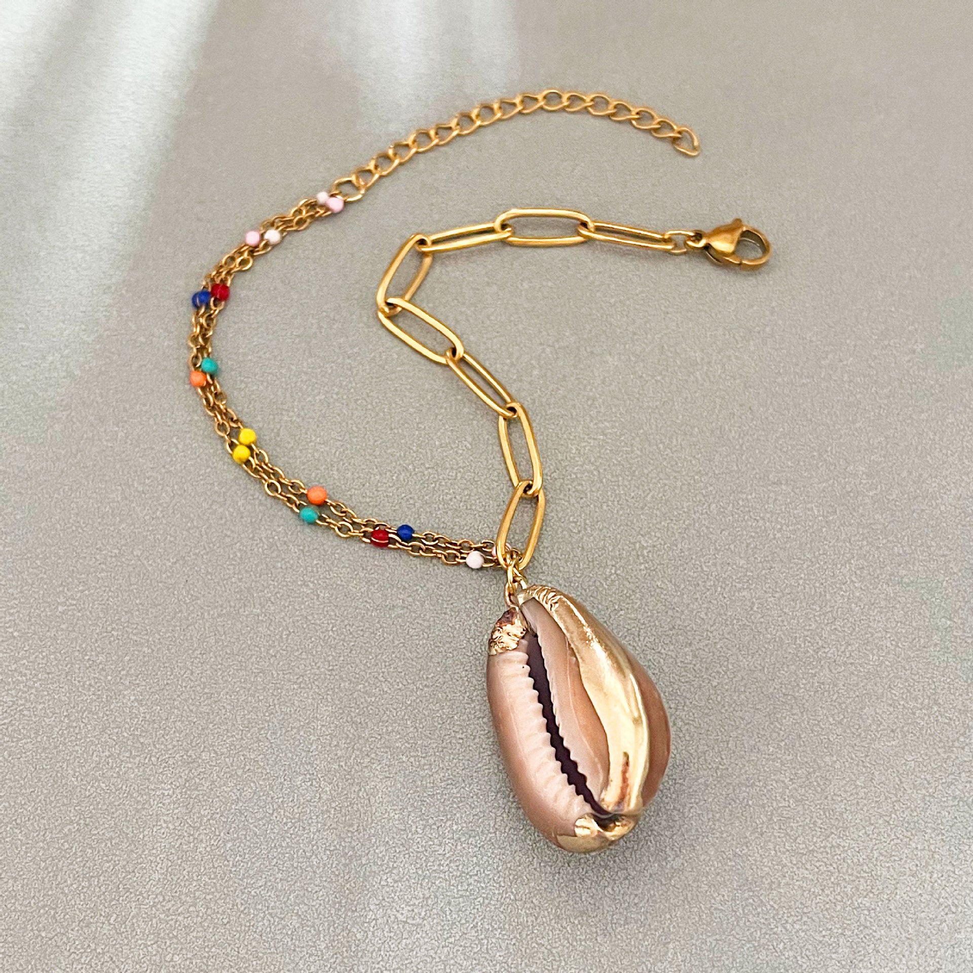 Wholesale Shell Oil Drop Double-Layer Bracelet