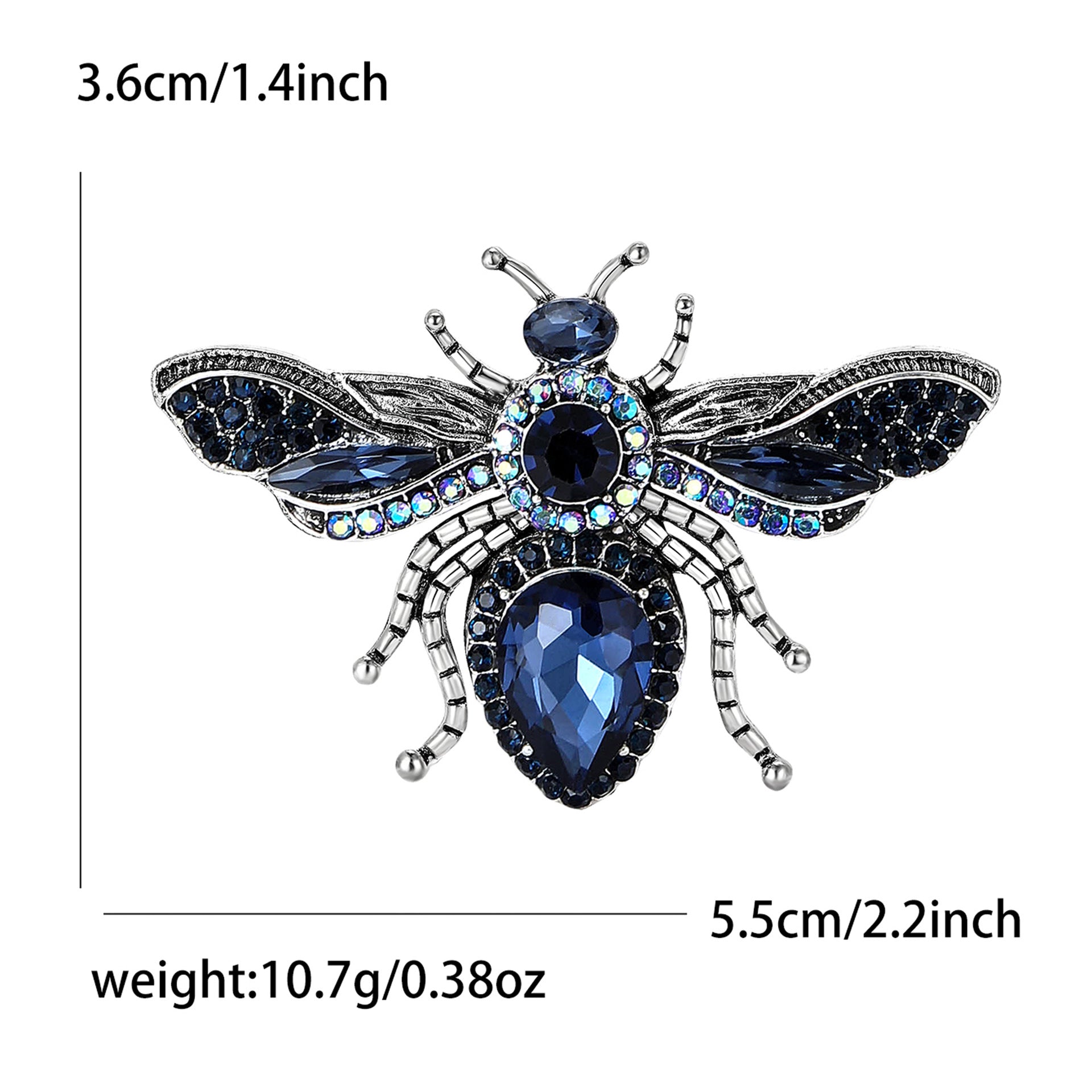 Wholesale Alloy Rhinestone Bee Brooch Pin Chic Unisex Suit Lapel Everyday Accessory