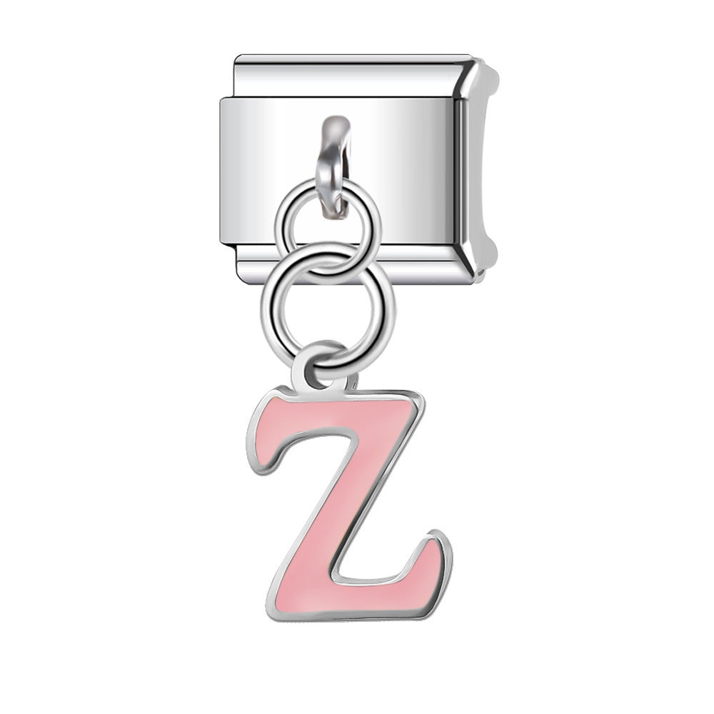 Wholesale Italian Charm Bracelet 9mm DIY Splicing English Letter Name Pendant Stainless Steel Composable Bracelet