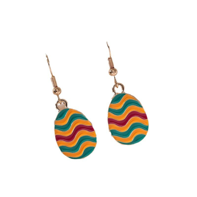 Wholesale  Easter egg ear hook cartoon cute colorful  earrings
