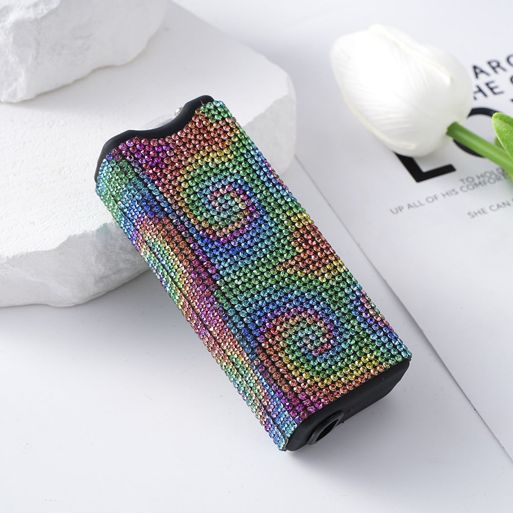 Wholesale Butterfly Sunflower Color Diamond Stickers Multi-function Charging Flashlight Keychain Accessories ACC-KC-ZhiYa064