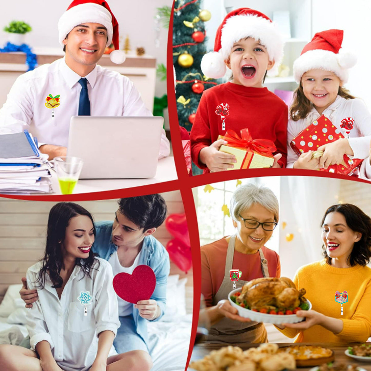 Wholesale Christmas quicksand   Badge Reels