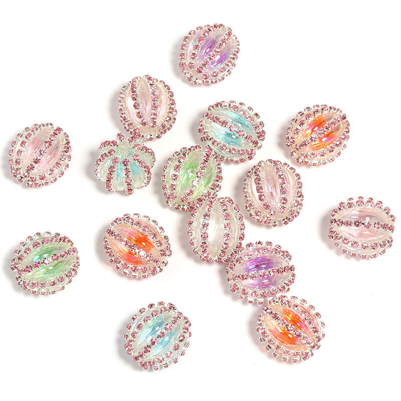Wholesale 20pcs Acrylic Rhinestone Chain Pumpkin Beads Diy Accessories ACC-BDS-BLG136