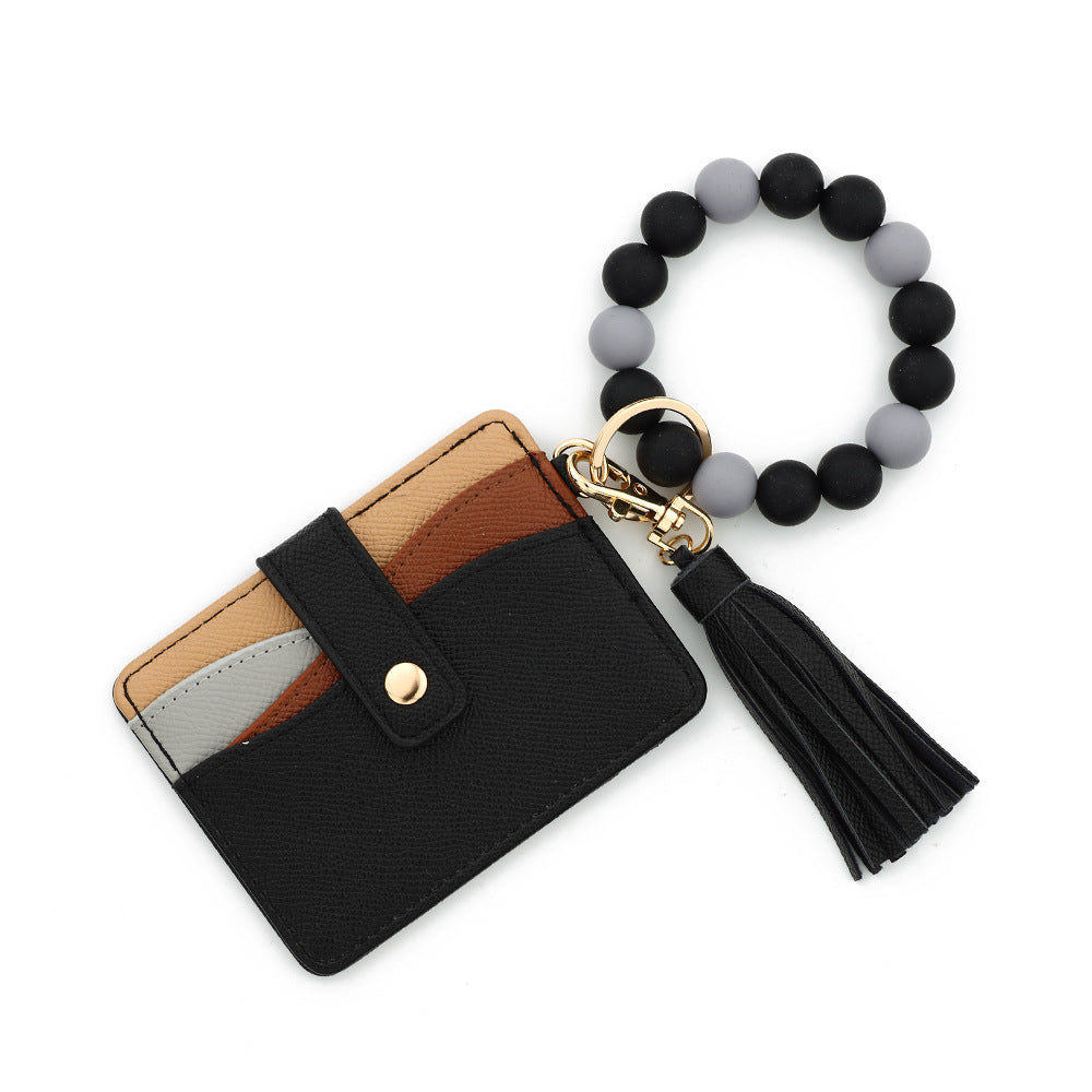 Wholesale Silicone Beads Bracelet Wristlet Keychain