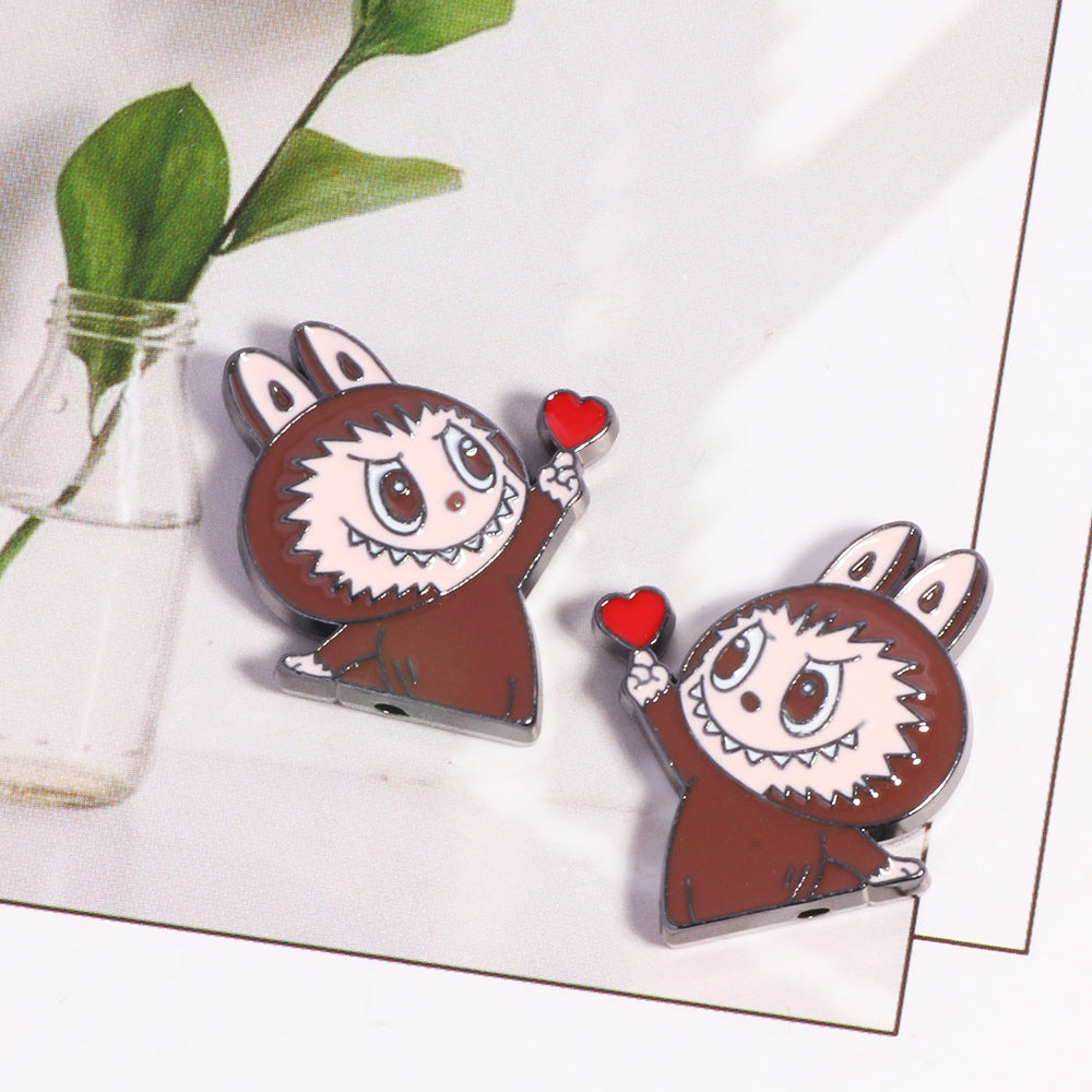 Wholesale Alloy 10pcs Cute Cartoon Beads DIY Bead Accessories