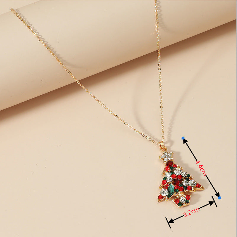 Wholesale Christmas Necklace Ring Earrings Christmas Tree Four-piece Set ACC-ES-KaiQing006