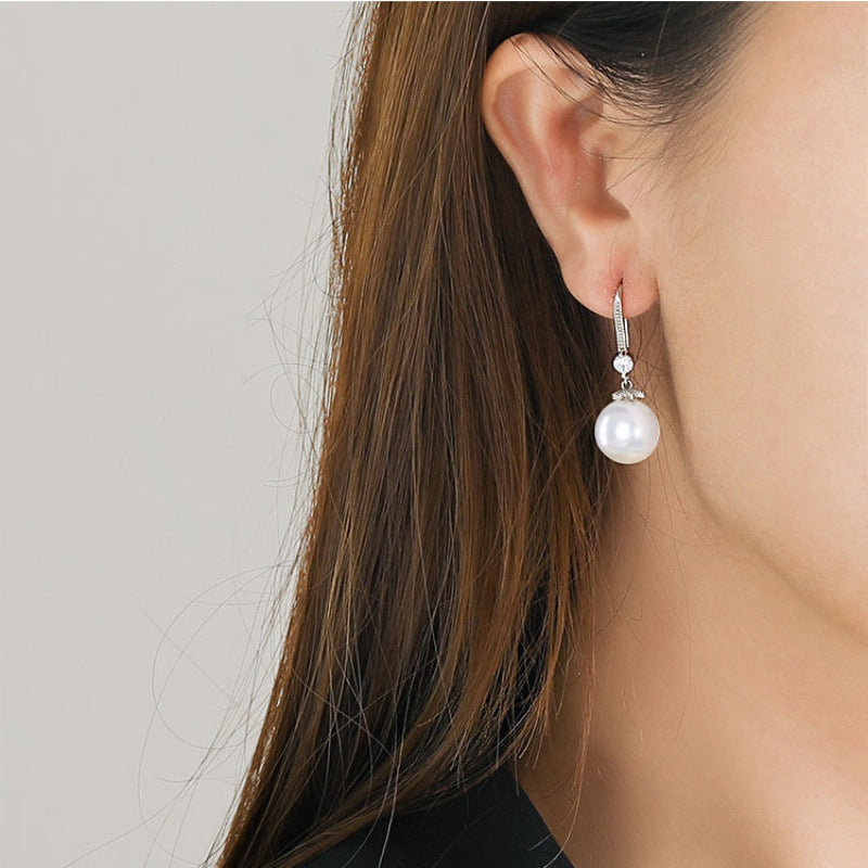 Wholesale Pearl Copper Plated White Gold Earrings