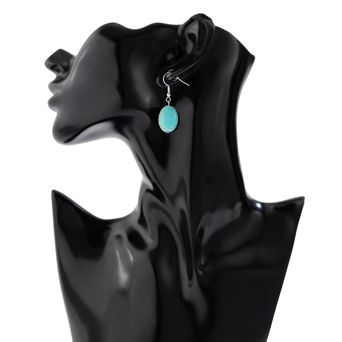 Wholesale Turquoise Geometric Earrings Stylish Bohemian Boutique Jewelry Accessory