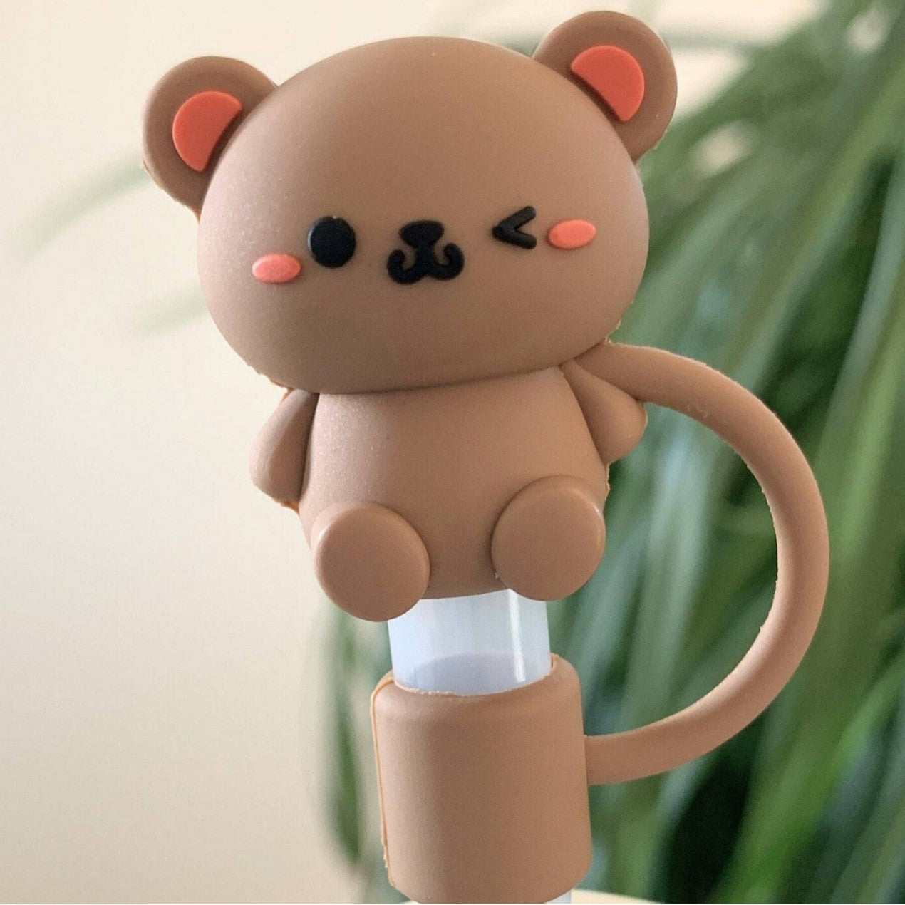 Wholesale  10mm Cute Frog Duck Animal PVC Soft Straw Tube Cap