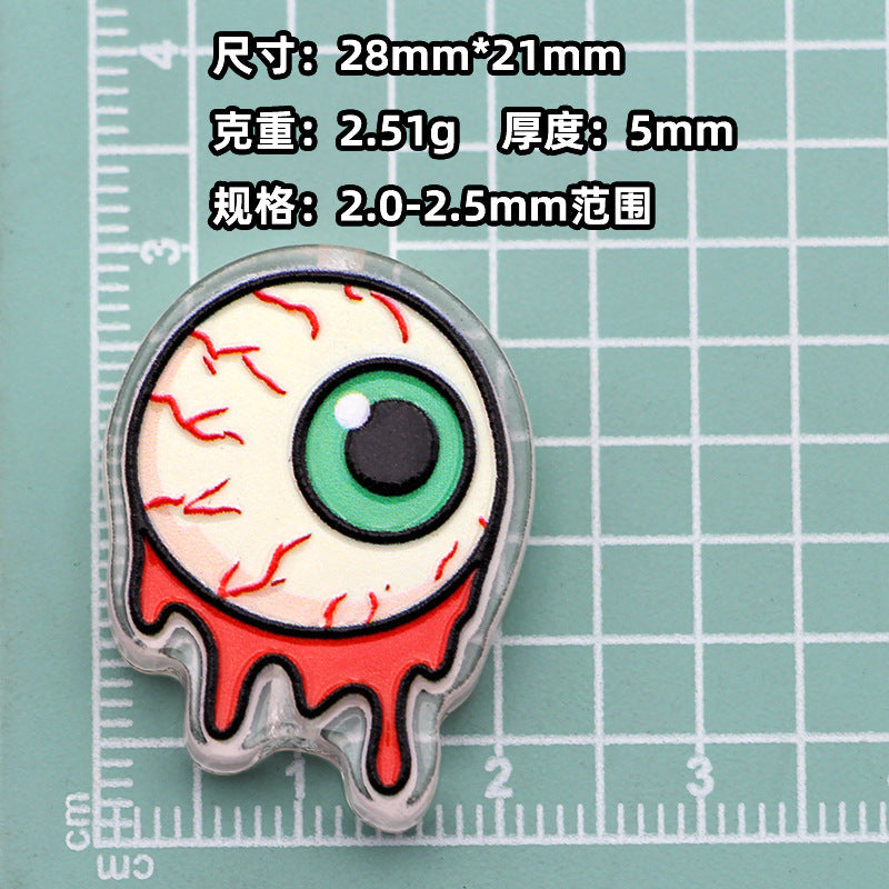Wholesale  Acrylic Bead Charms Cartoon Pumpkin Ghost  Designs For DIY Jewelry Making And Phone Strap Fashion Gift Accessory