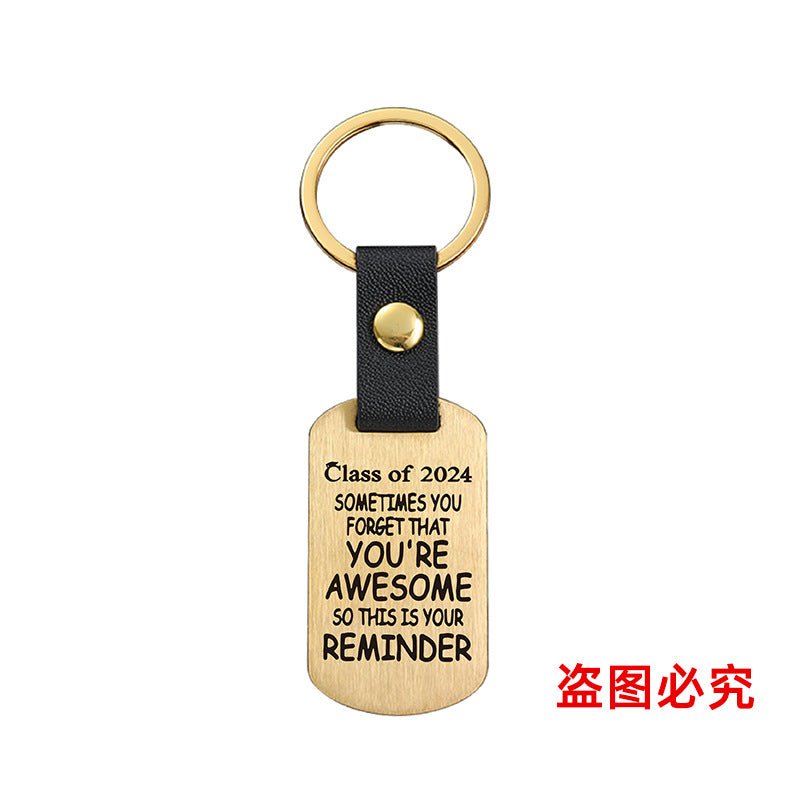 Wholesale Graduation Season Metal Leather Keychains ACC-KC-GangGu028
