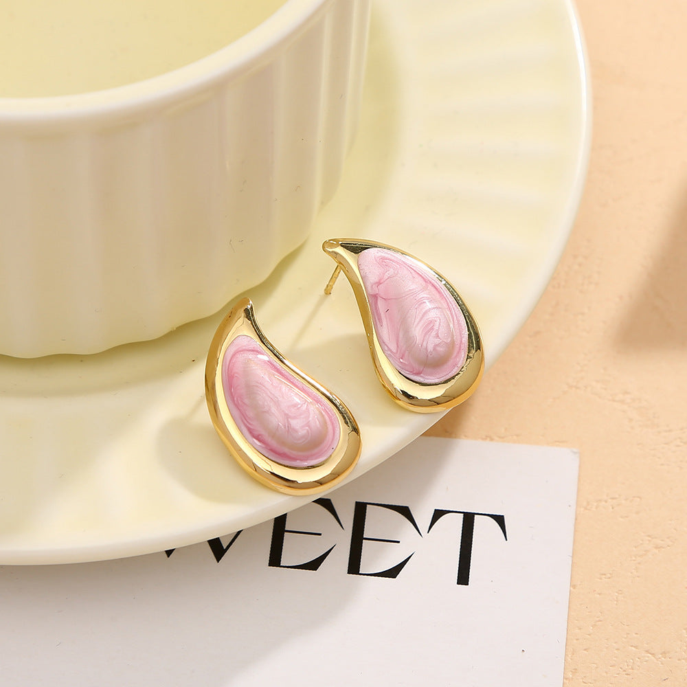 Wholesale Colorfulful Small Water Drop Earrings