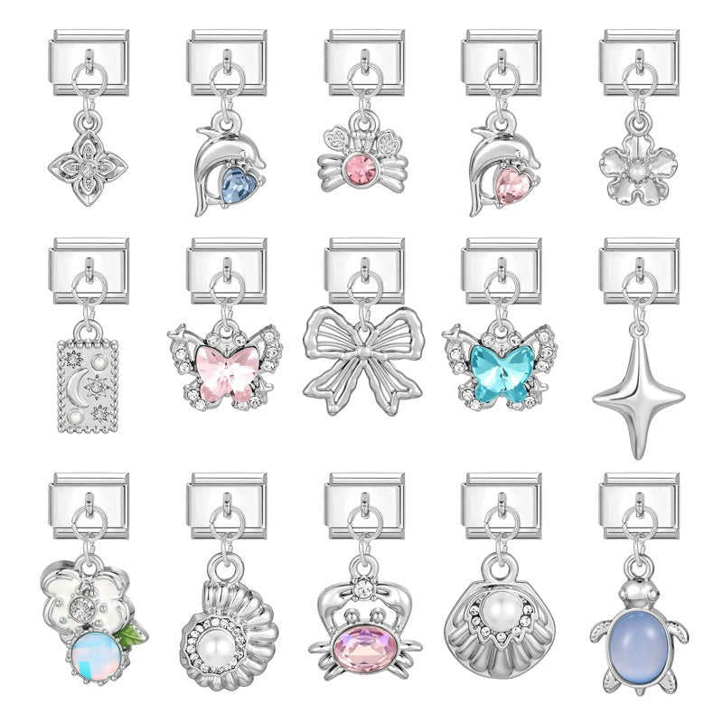 Wholesale Stainless Steel Electroplated DIY Jewelry Set - Fresh Ocean Italian Style for Boutique Resale