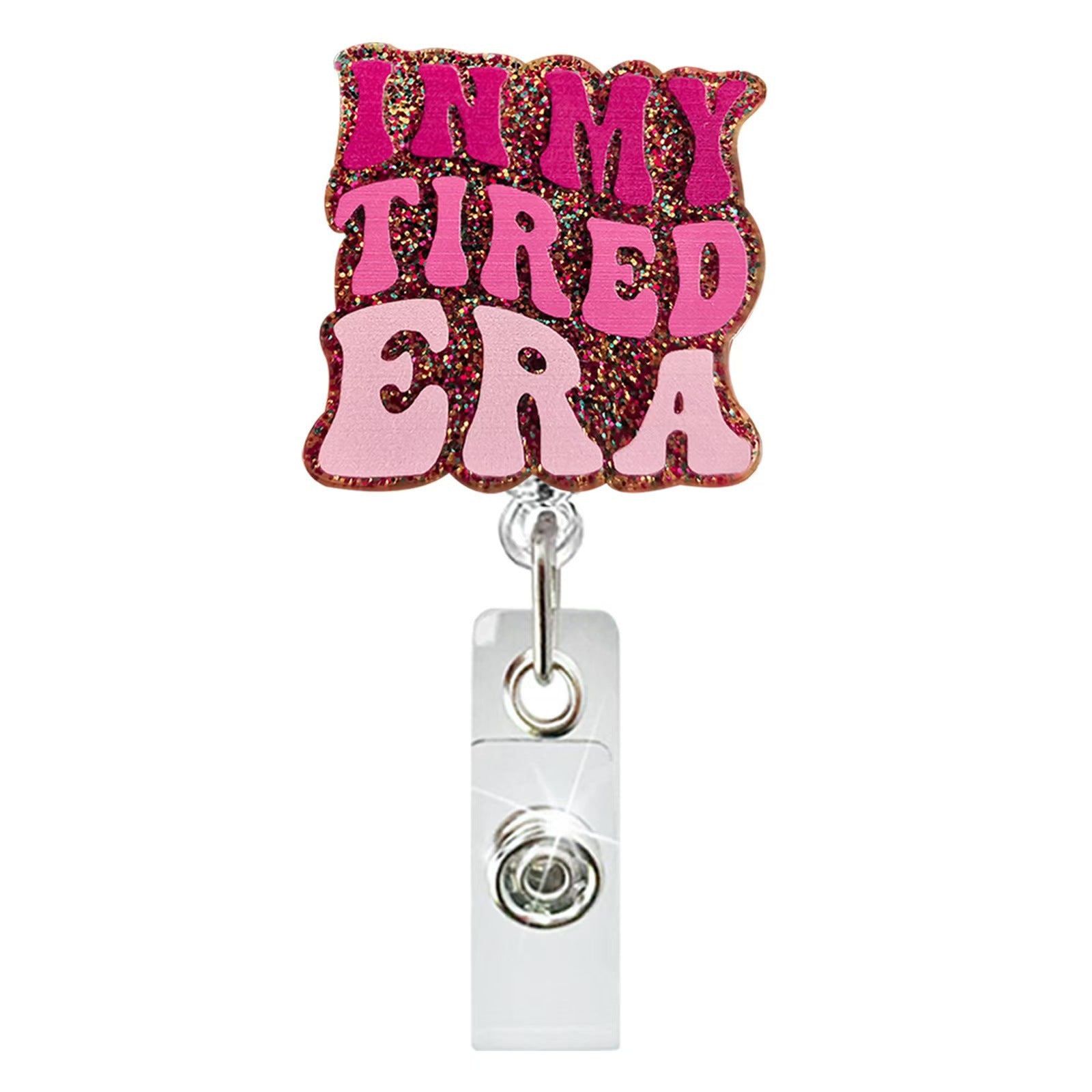 Wholesale Acrylic Glitter Master Retractable Badge Reel Keychain ACC-KC-LingYu015