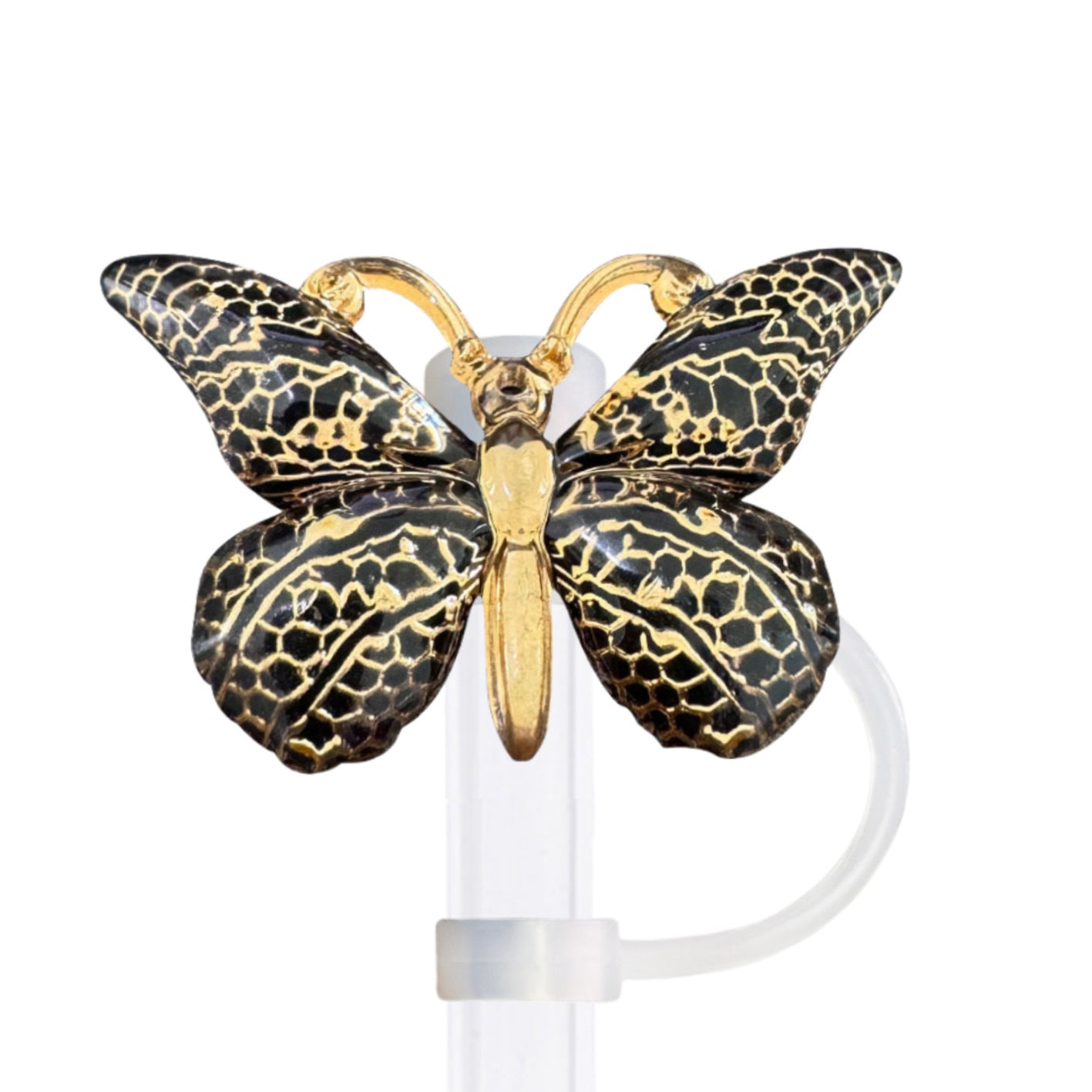 Wholesale 10pcs  Hot stamping gradient butterfly series Straw Cover Straw Tube Cap