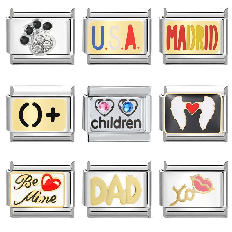 Wholesale Italian Modular Bracelet 9mm DIY Splicing Removable Titanium Steel Combinable Bracelet