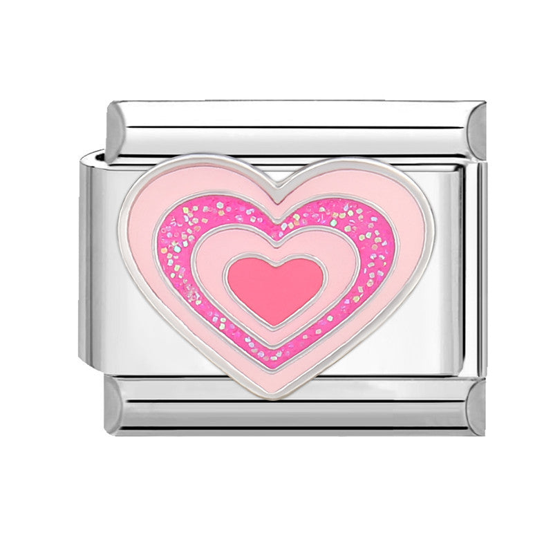 Wholesale Italian Charm Bracelet 9mm DIY Splicing Removable Pink Series Titanium Steel Composable Bracelet