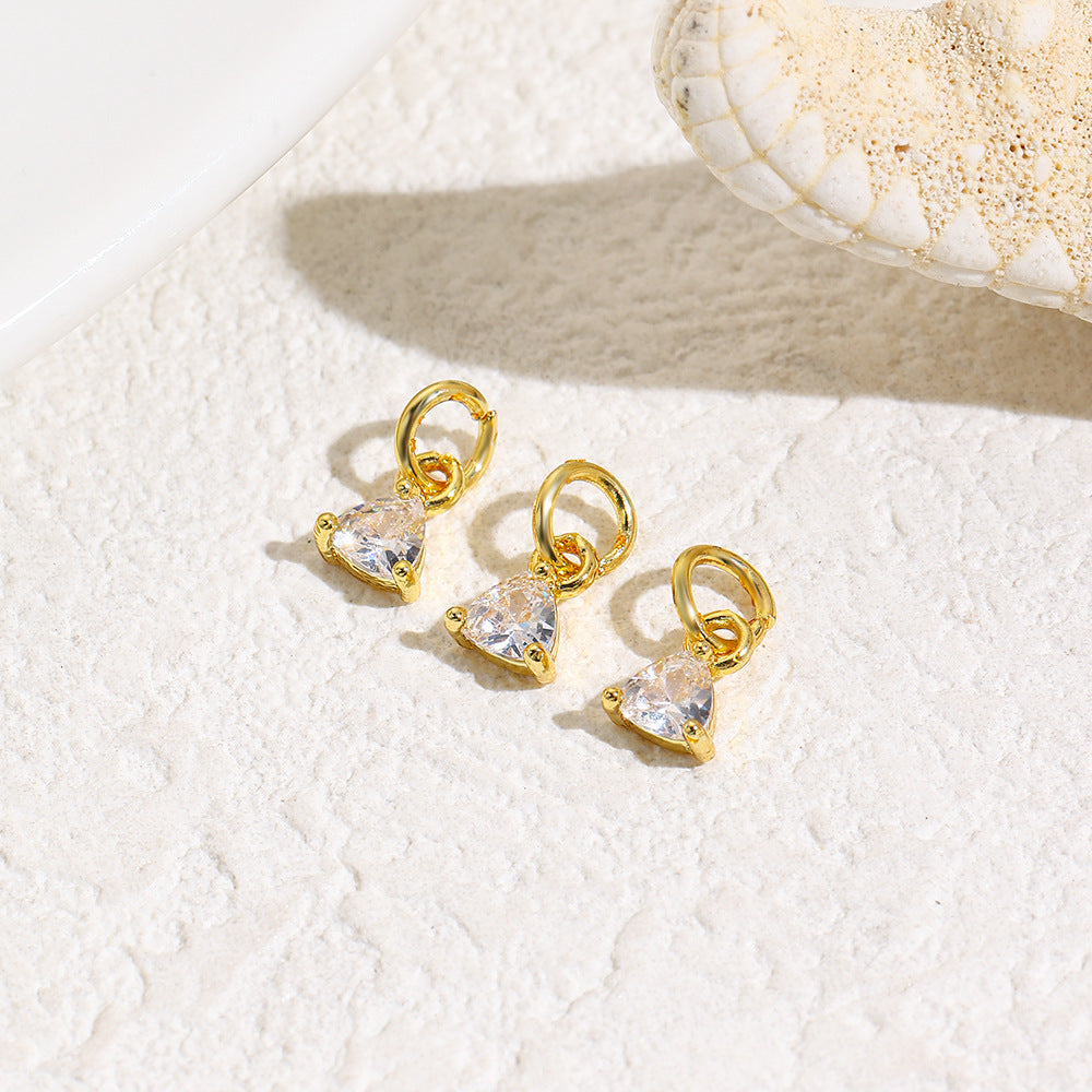 Wholesale Geometric triangle colored zircon small pendant