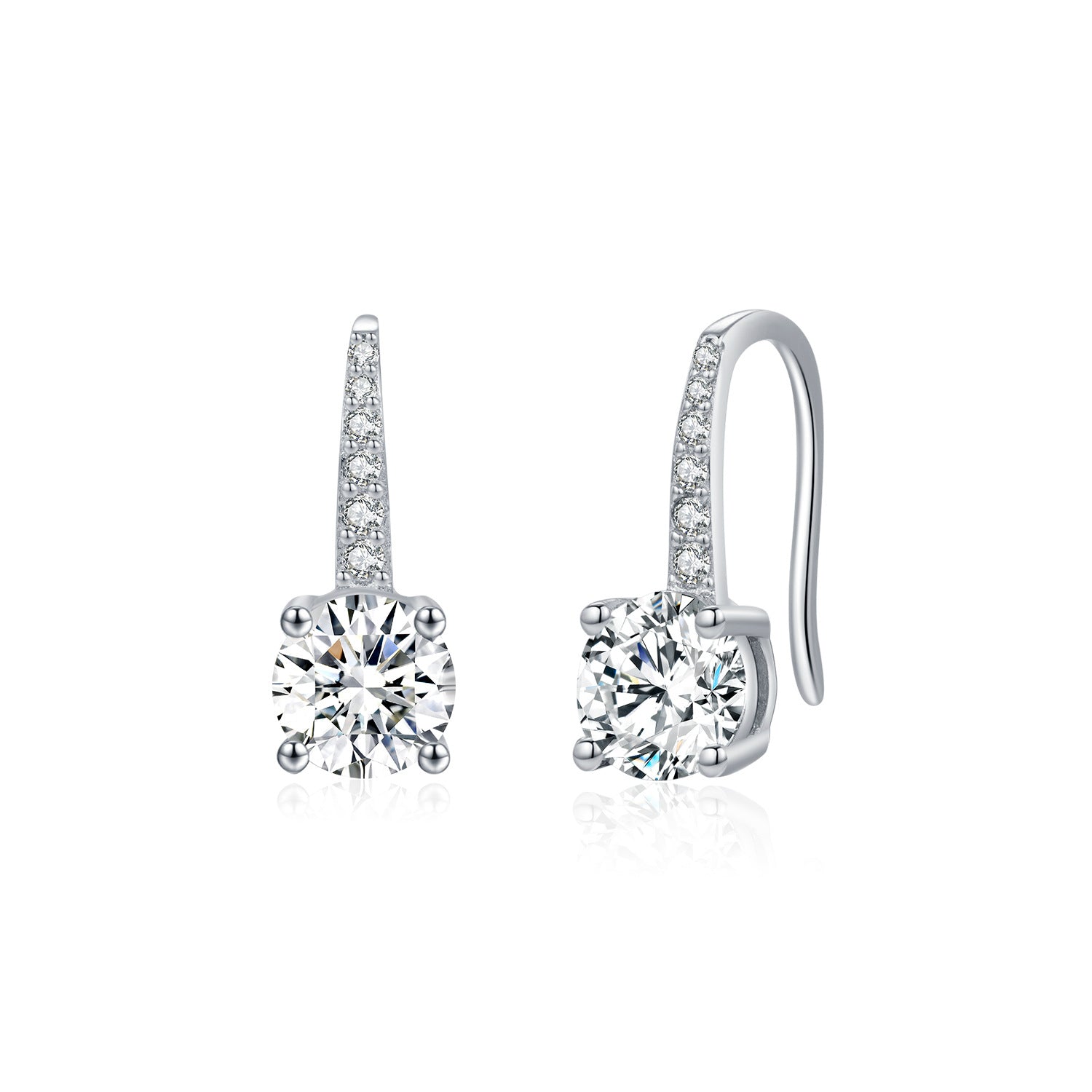 Wholesale moissanite s925 silver four claw diamond earrings