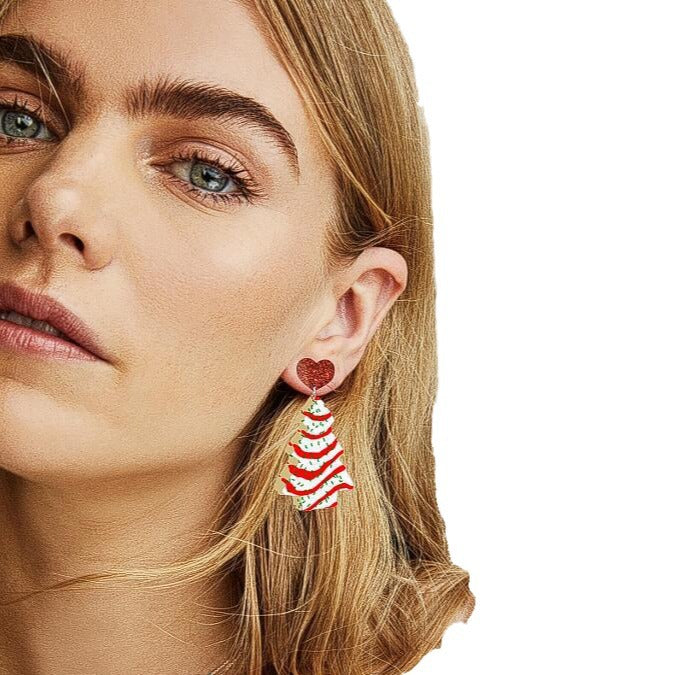 Wholesale Christmas Tree Rainbow Koala Dinosaur Cactus Gingerbread Man Acrylic Earrings ACC-ES-XP012