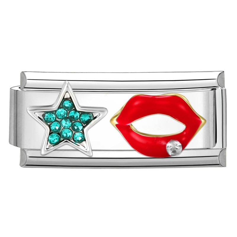 Wholesale Italian Charm Bracelet 9mm DIY Fresh and Cute  Creative Stainless Steel Composable Bracelet