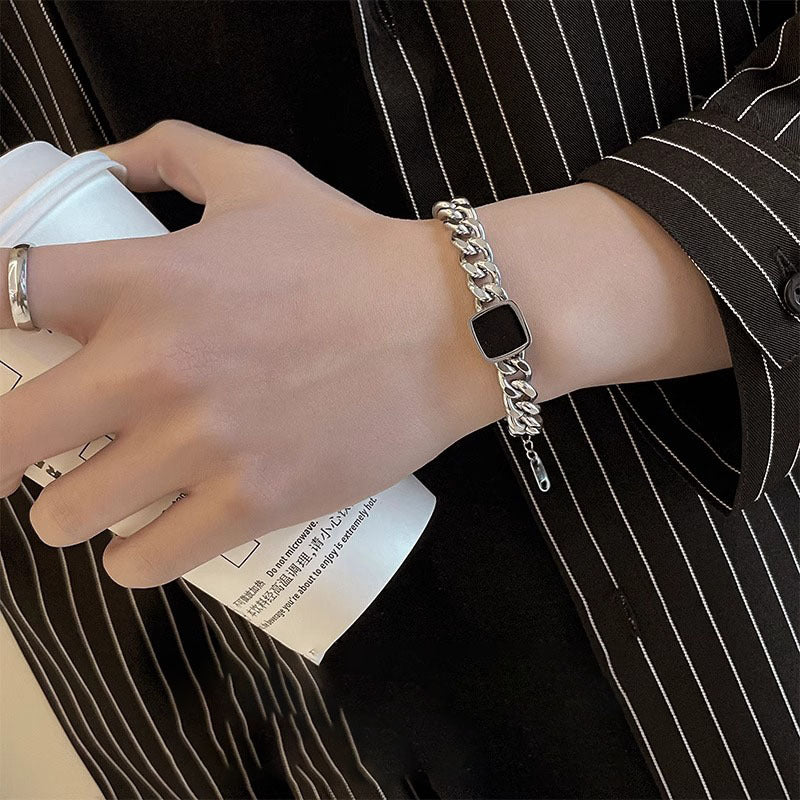 Wholesale Retro Square Cuban Bracelet,  Unisex Titanium Steel Jewelry for Everyday Wear Gift