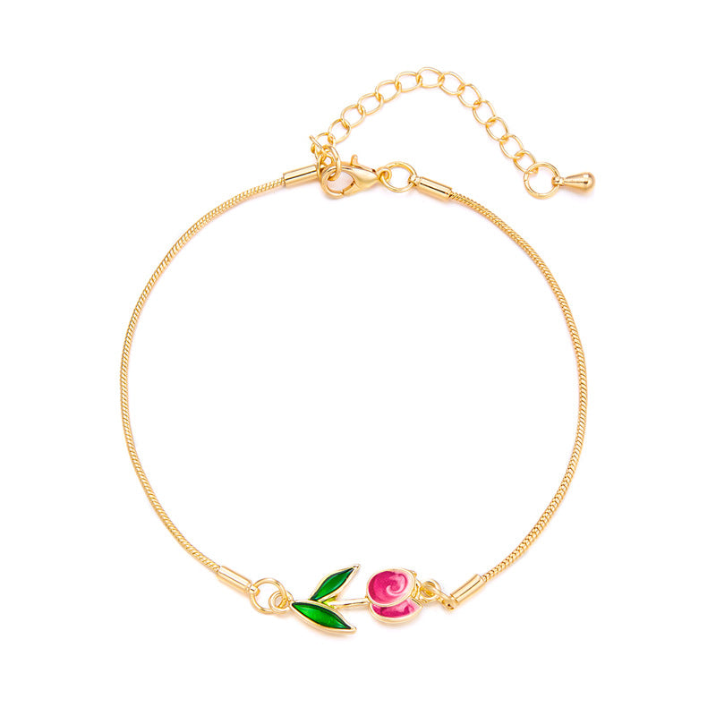 Wholesale Tulip Necklace Bracelet Flower Clavicle Chain Choker Necklace ACC-NE-Gangm003