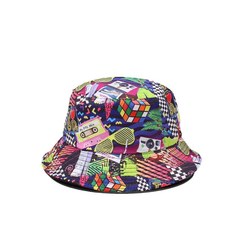 Wholesale  printed double-sided fisherman hat personalized ethnic hat
