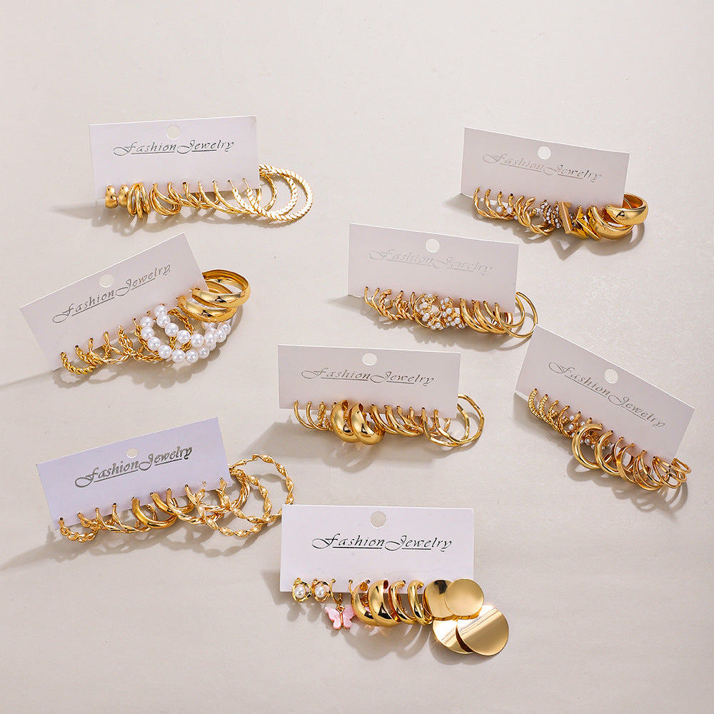 Wholesale Geometric Alloy Earrings Set ACC-ES-QW005