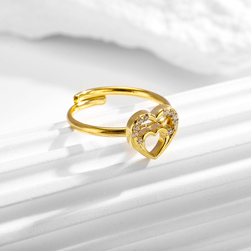 Wholesale love necklace earrings ring titanium steel set