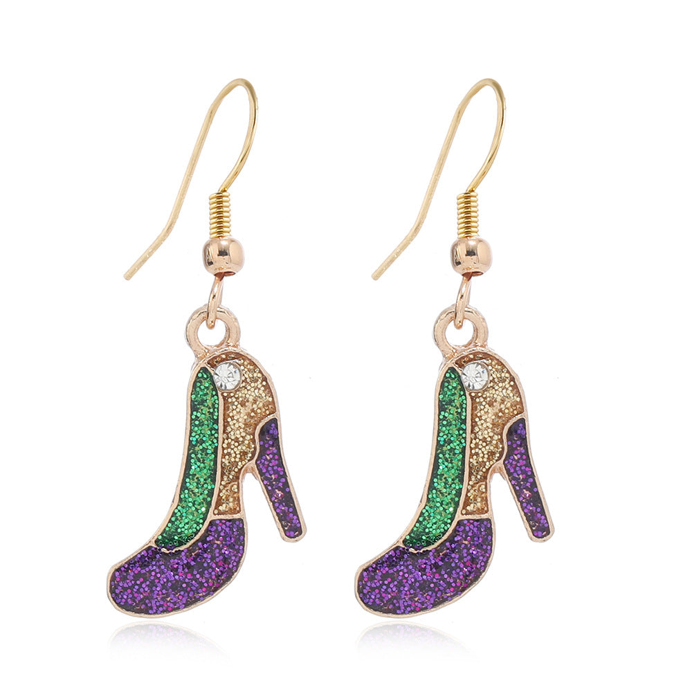 Wholesale Carnival Earrings Glittering Iris Mask Umbrella Dangles