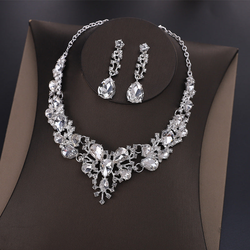 Wholesale crystal rhinestone necklace earrings set