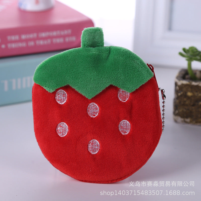Wholesale Plush Colorful Pineapple Strawberry Cartoon Wallet