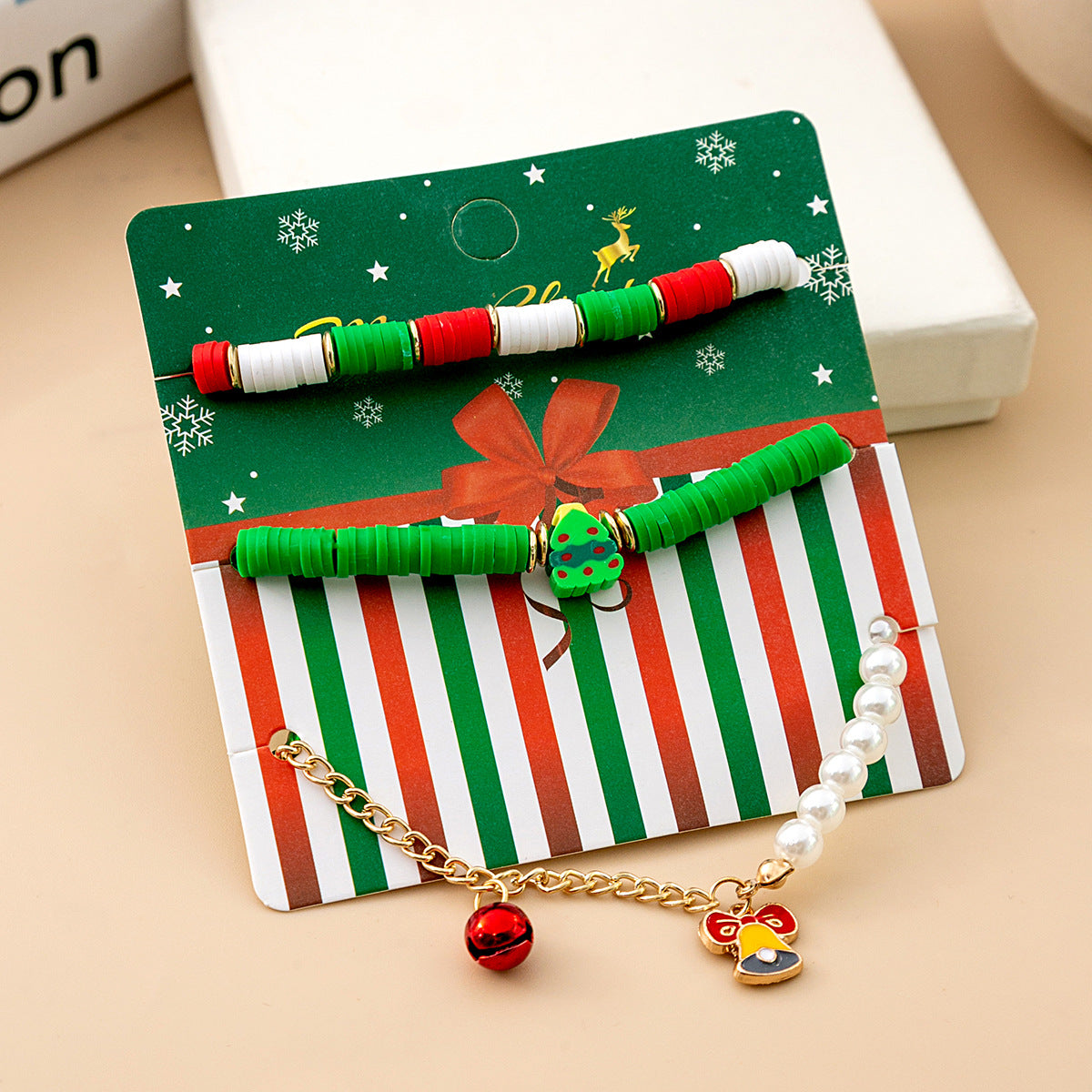 Wholesale Christmas Cartoon Oil Dripping Elk Bell Bracelet ACC-BT-MDD004