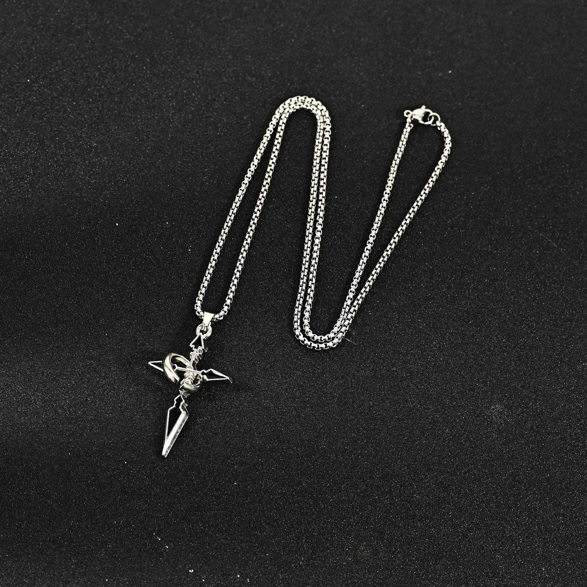Wholesale Chic Cross Pendant Necklace For Men Titanium Steel Chain Jewelry Accessory Gift