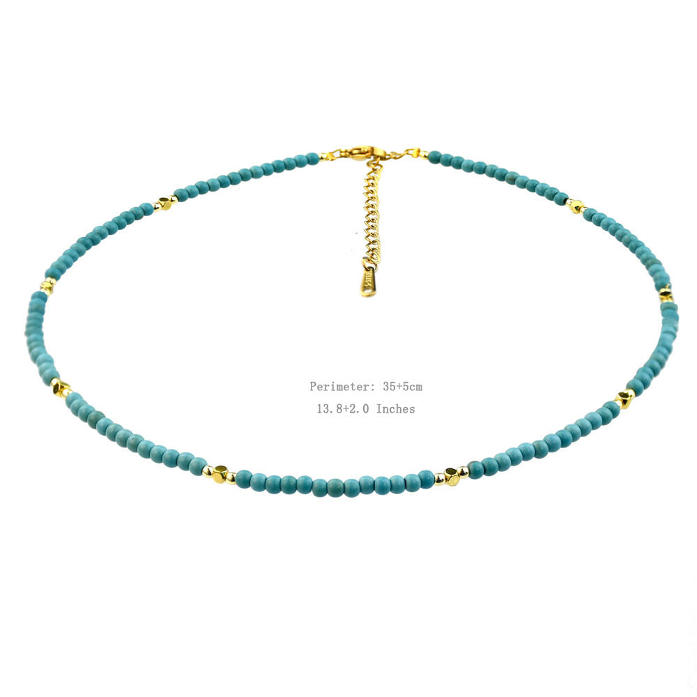 Wholesale Long Ethnic Style Turquoise Beaded Sweater Chain Necklace