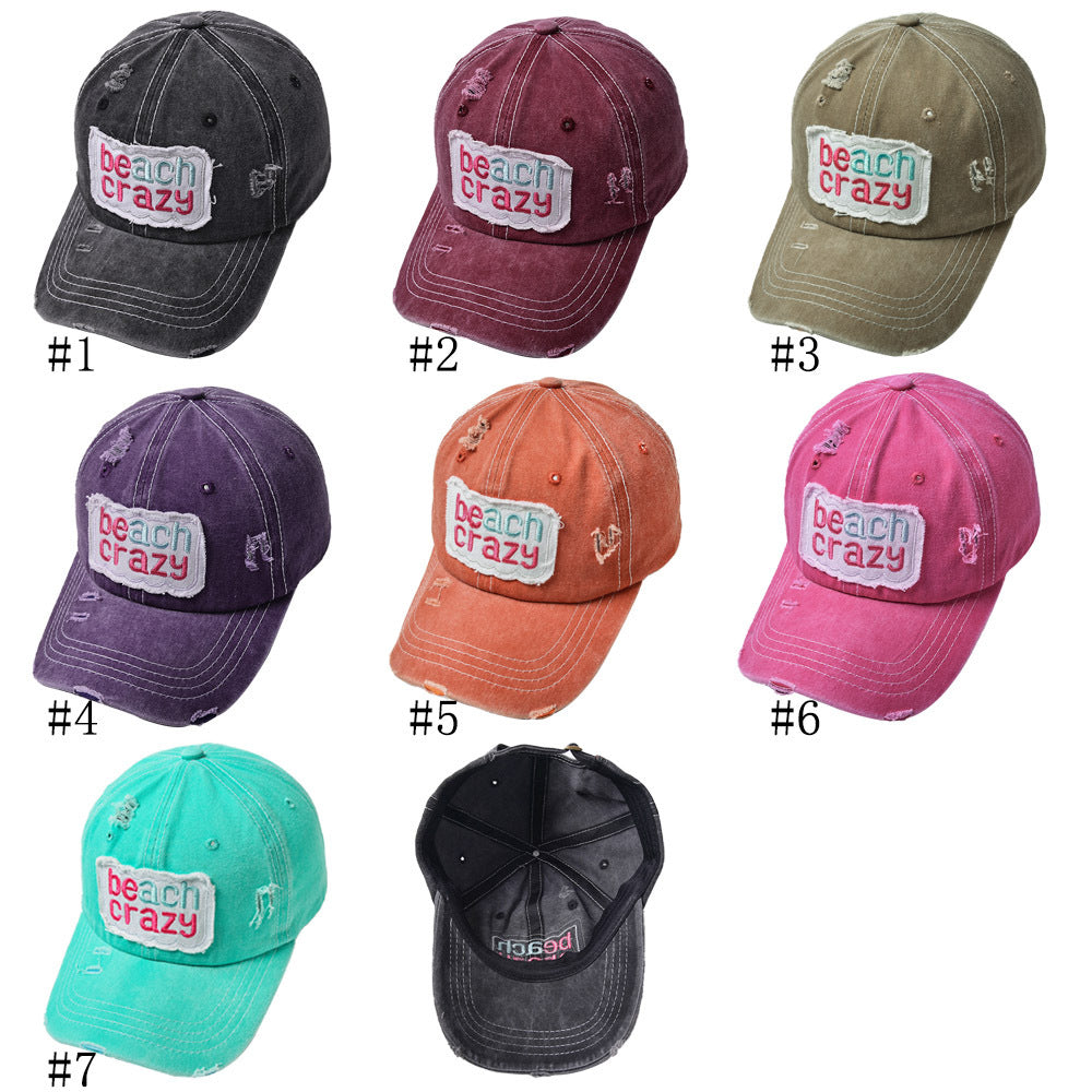 Wholesale Beach Crazy Letters Hat Old Baseball Cap ACC-HT-WenRan009