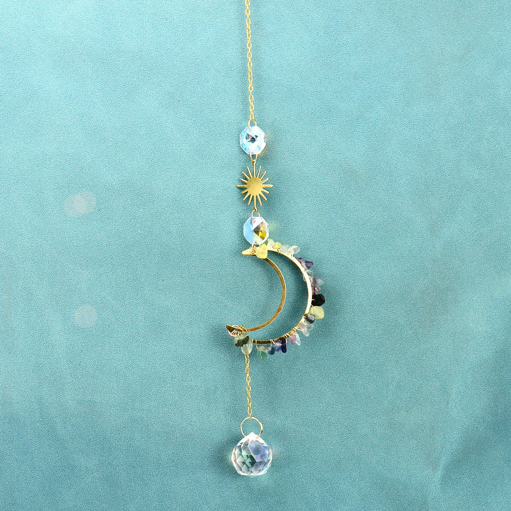 Wholesale  Sun Catcher Moon Sun Crystal Pendant  Wind Chimes