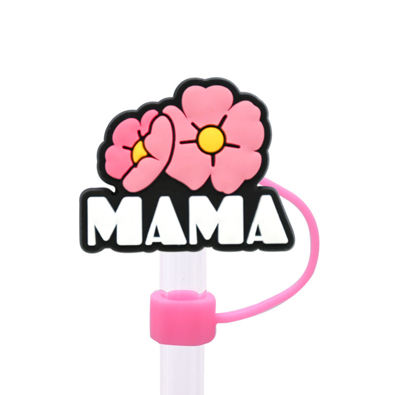 Wholesale Random 100pcs Mother's Day Straw Cover 10MM Straw Tube Cap