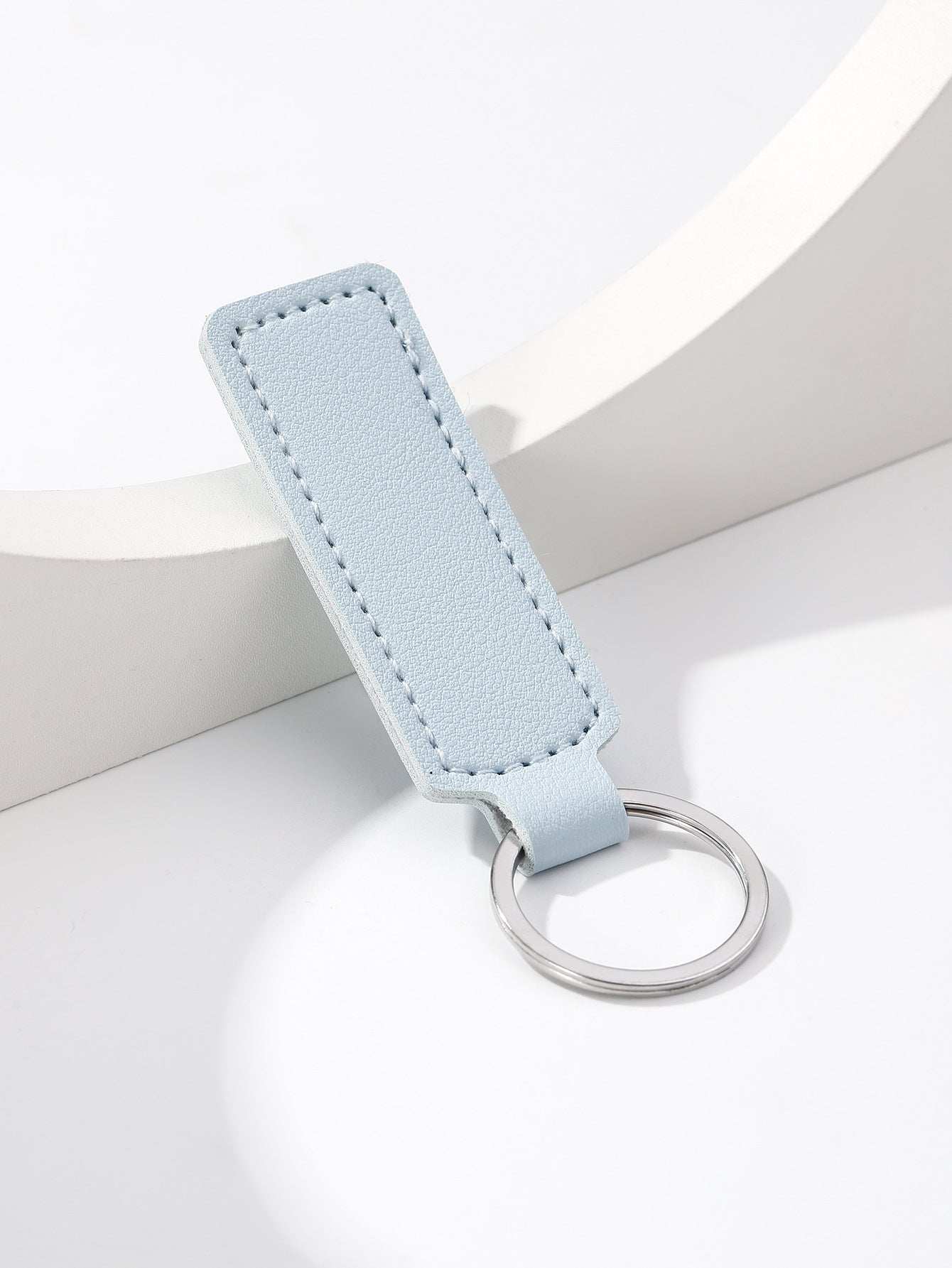 Wholesale solid color PU leather keychain