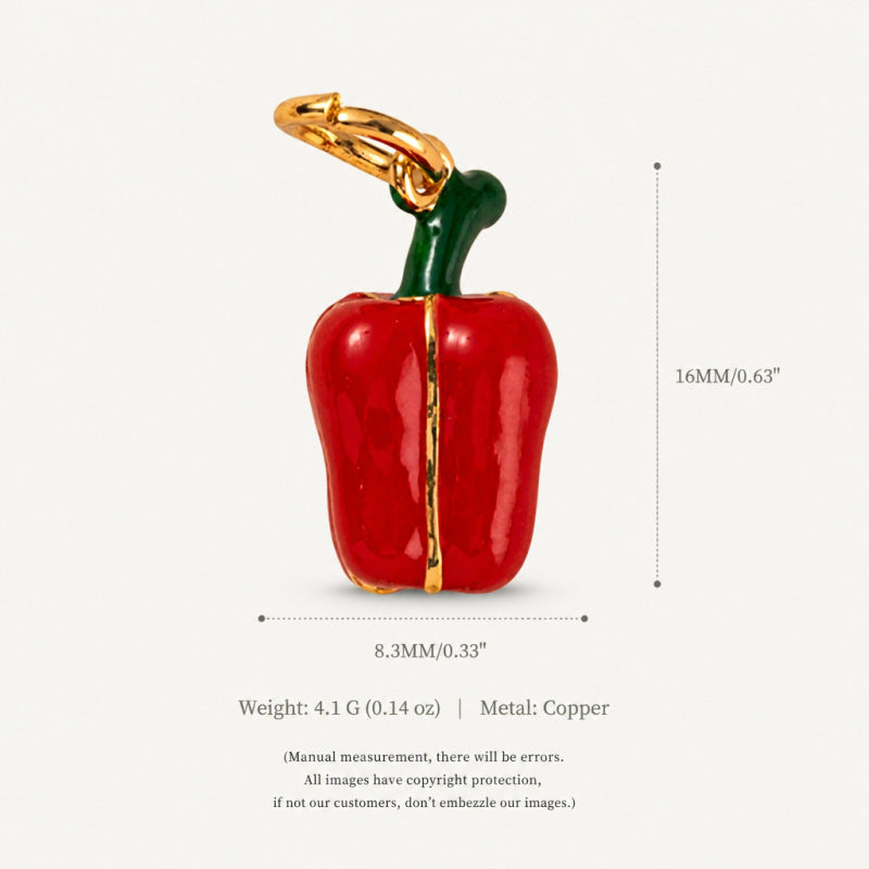 Wholesale Eco Friendly Copper Food Shaped Charms Stylish Fruit Vegetable Pendant For DIY Earrings Bag Charm Keychain Resale