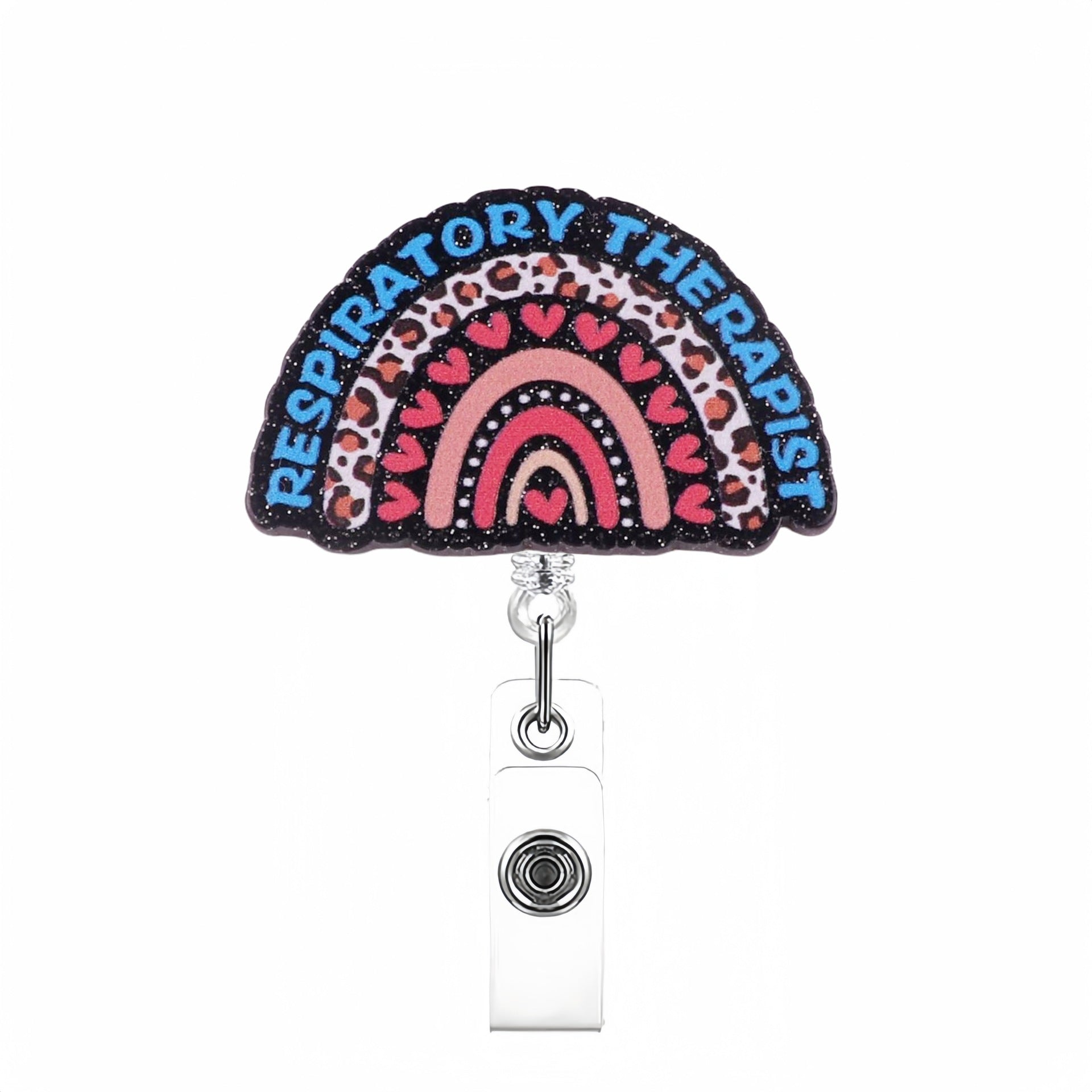 Wholesale Creative pattern acrylic Retractable Rotating Badge Keychain