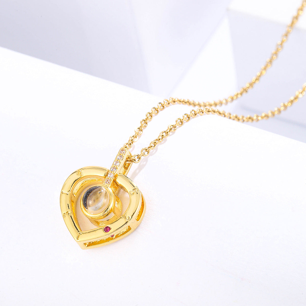 Wholesale silver Gold Titanium Steel Moon Necklace