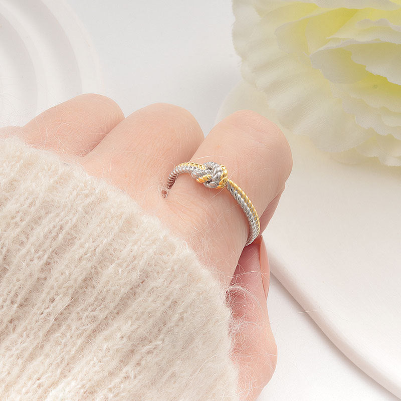 Wholesale  s925 sterling silver two-strand rope knot knot knot buckle ring