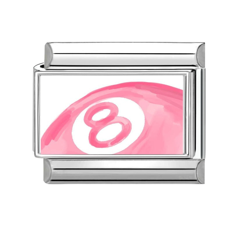 Wholesale Hearts and Love Italian Charms pink series  DIY  Single Section Creative Stainless Steel Composable Bracelet