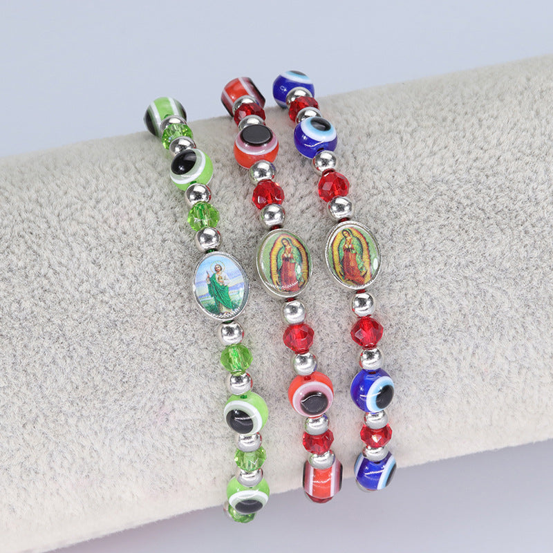 Wholesale  St. Benedict St. Jude Devil's Eye beaded bracelet