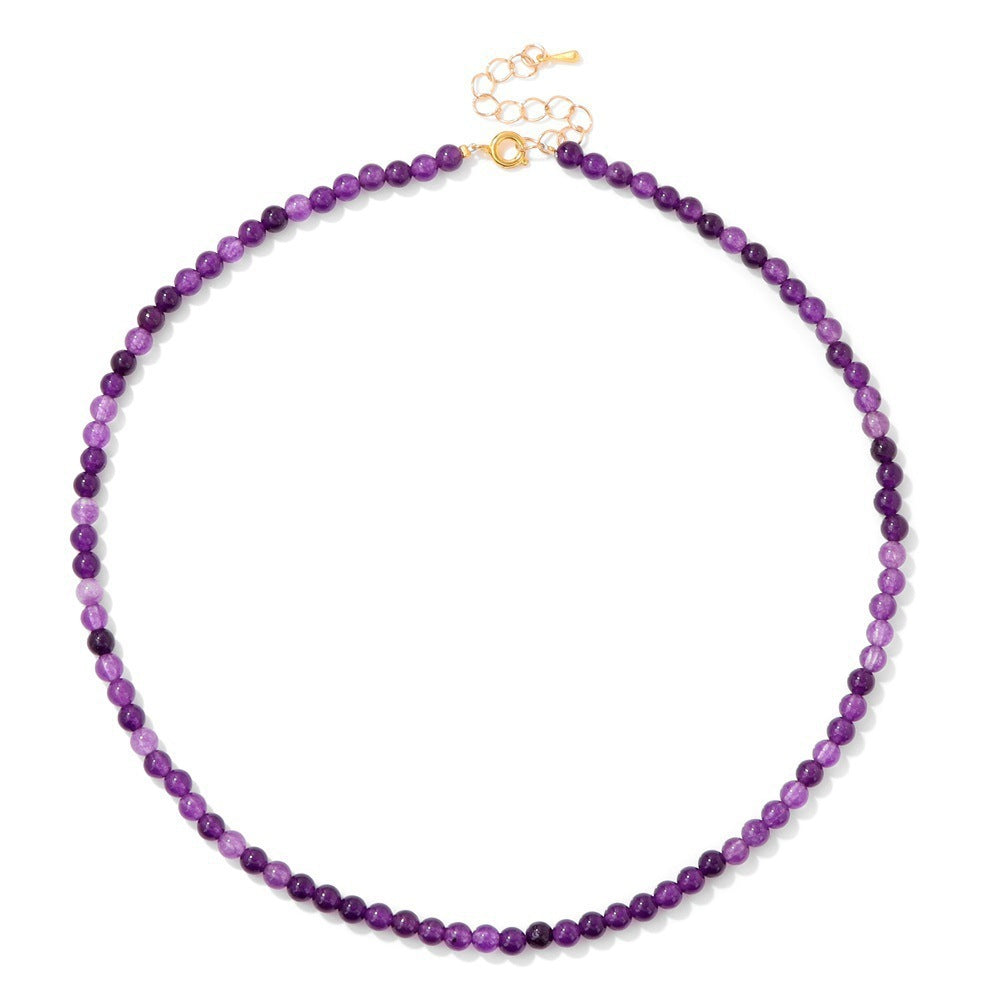 Wholesale  4mm Natural Stone Bead Necklace