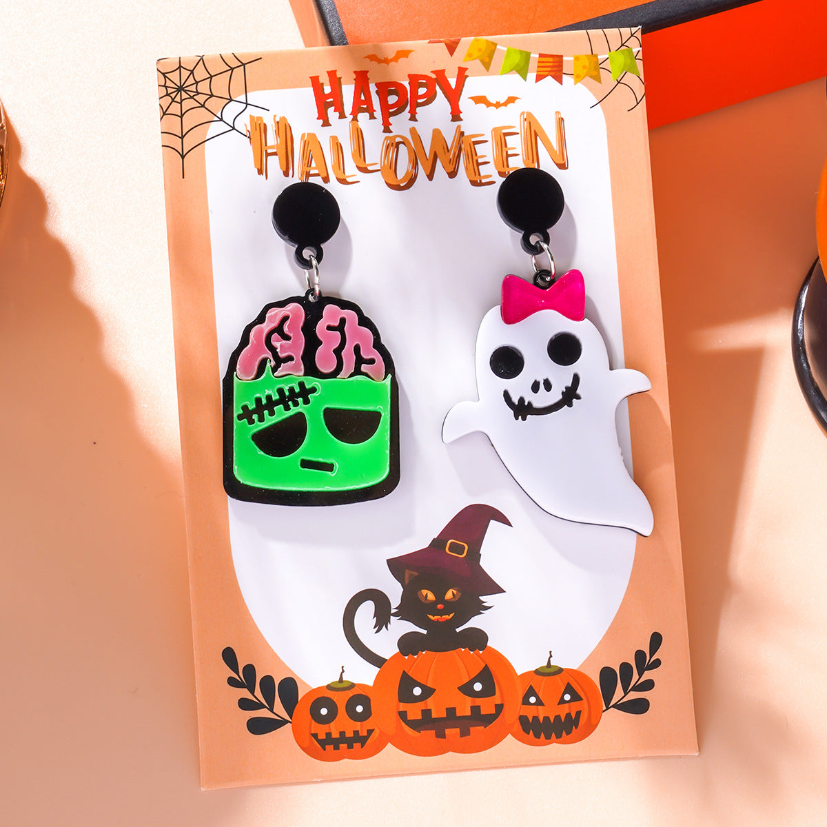 Wholesale Gothic Halloween Cross Pendant  Acrylic Earrings ACC-ES-Ditong005