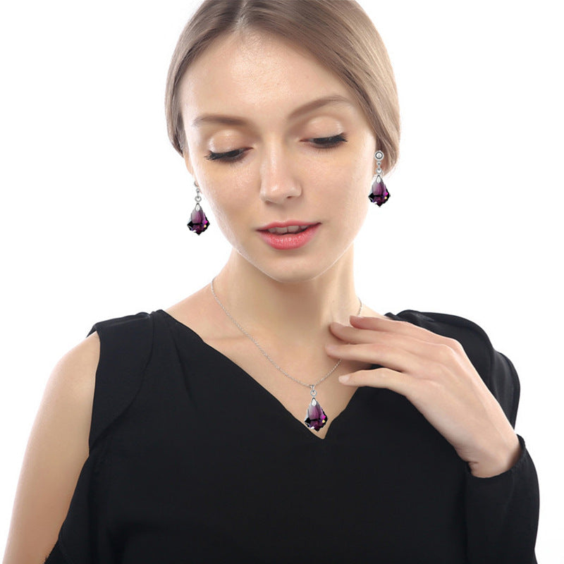 Wholesale Crystal Jewelry Baroque Maple Leaf Earrings ACC-ES-LR002