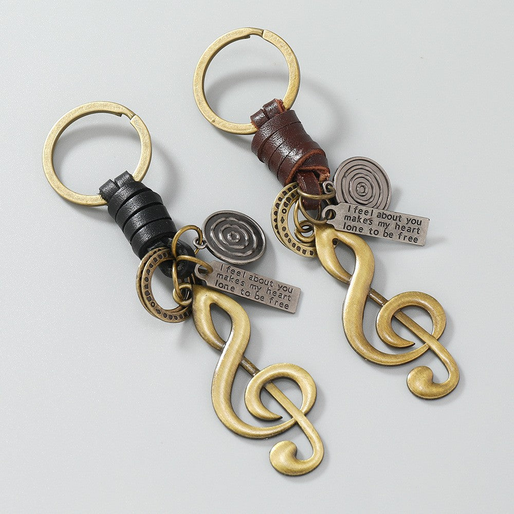 Wholesale  Hand-Woven Retro Alloy Notes Keychain